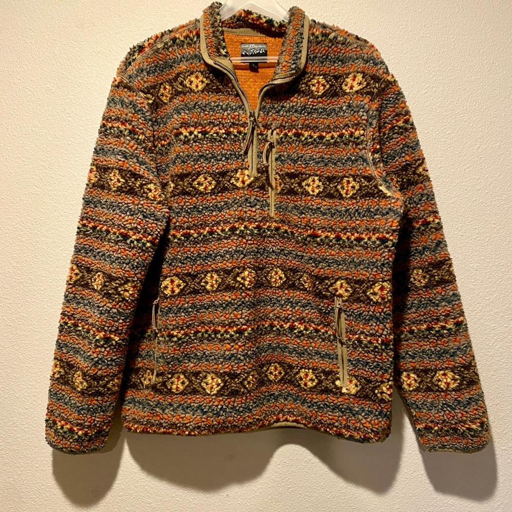 Fuzzy Fleece Pullover Aztec Southwestern Print Cozy Sweater‎ Jacket